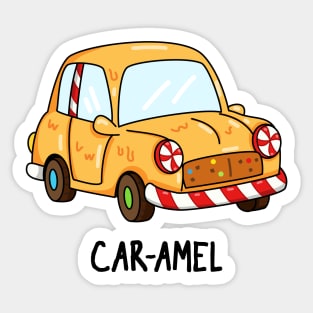 Car-amel Funny Candy Pun Sticker